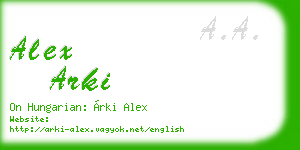 alex arki business card